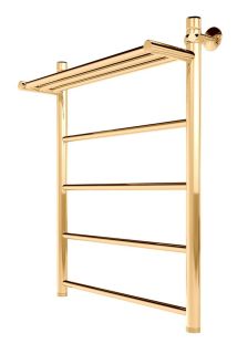 Полотенцесушитель водяной Indigo Line LLSHW70-50GDPK3 с полкой 70x50 см золото